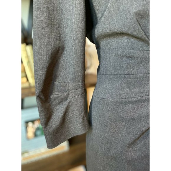 (Sold) Lafayette 148 NY GRAY Gathered Waist Sheath - Picture 7 of 11